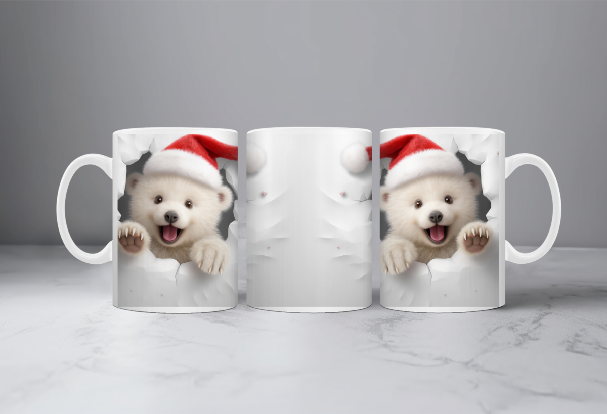 Koffiemok Kerst 3D ijsbeer