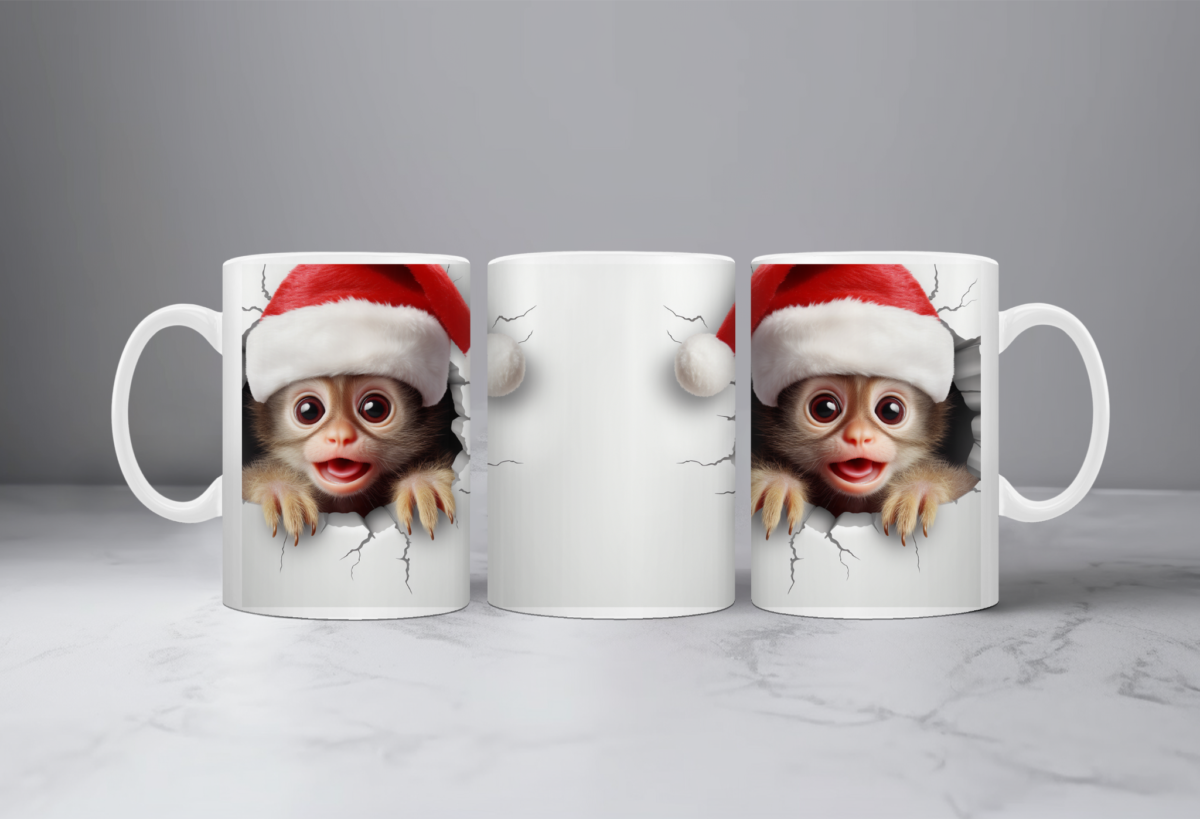 Koffiemok Kerst 3D Aapje