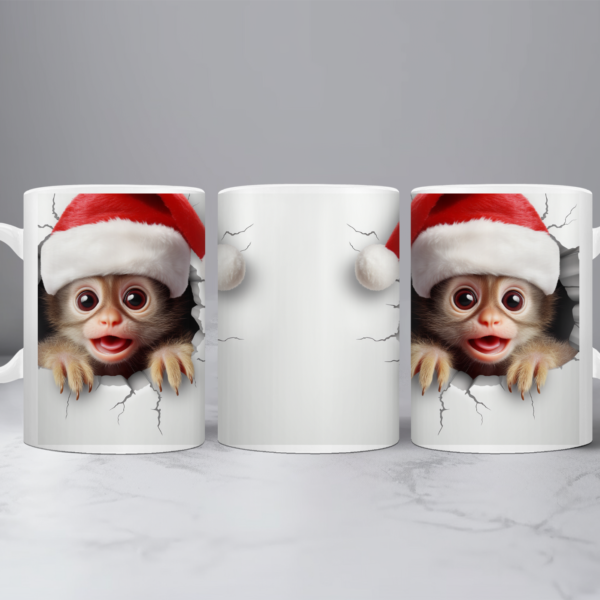 Koffiemok Kerst 3D Aapje