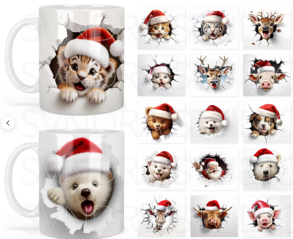 Koffiemok Kerst 3D Hondje