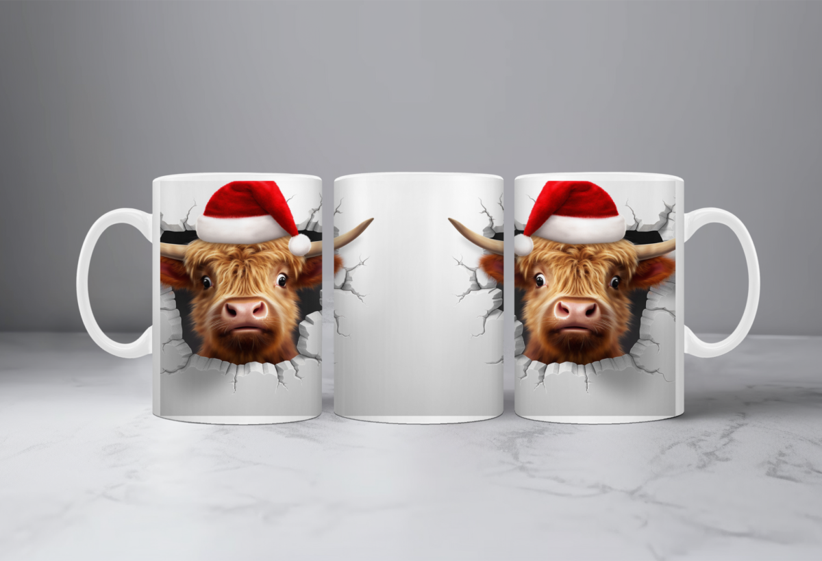 Koffiemok Kerst 3D Stier