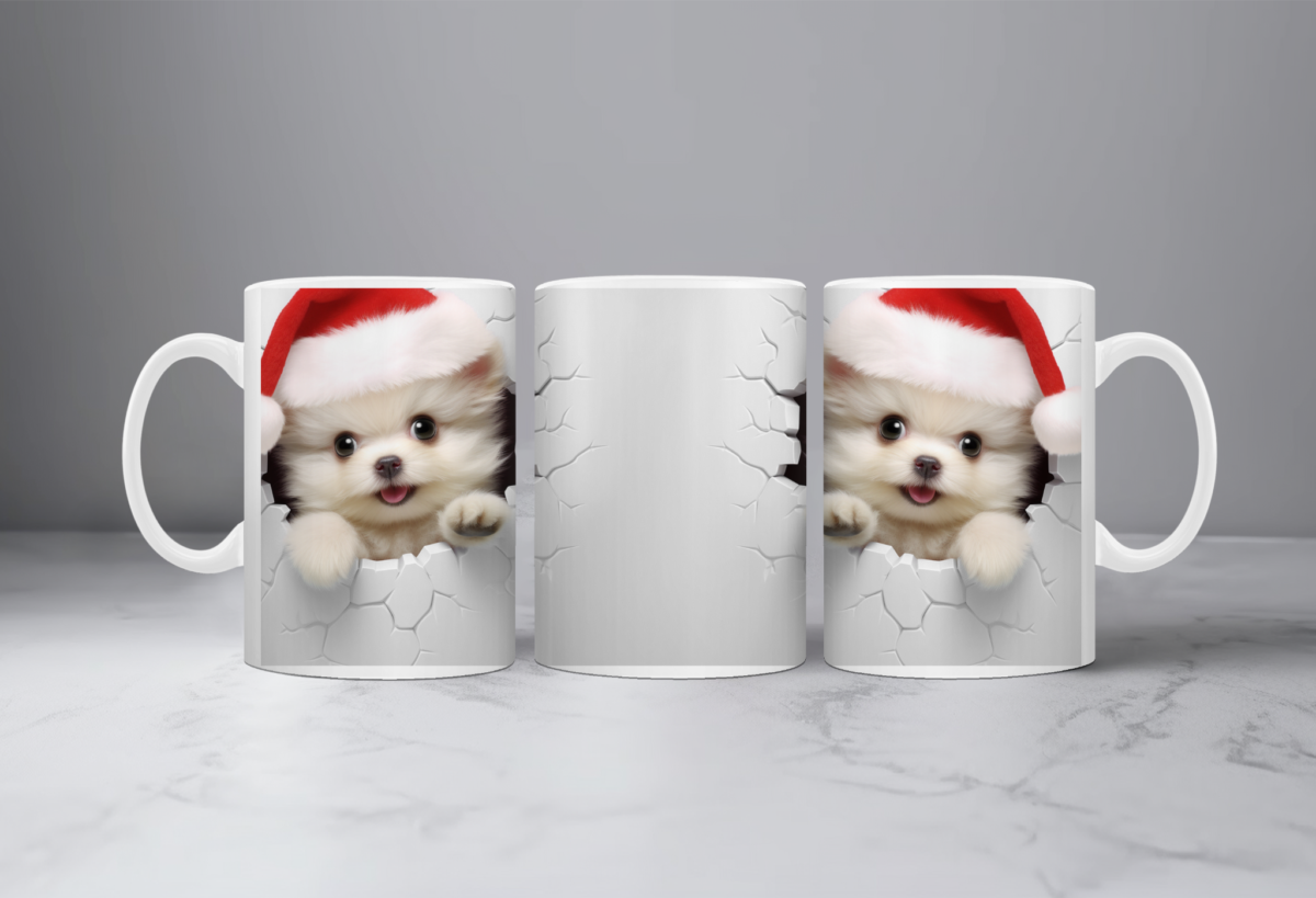 Koffiemok Kerst 3D Poesje