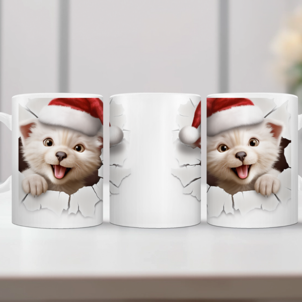 Koffiemok Kerst 3D Poesje 1