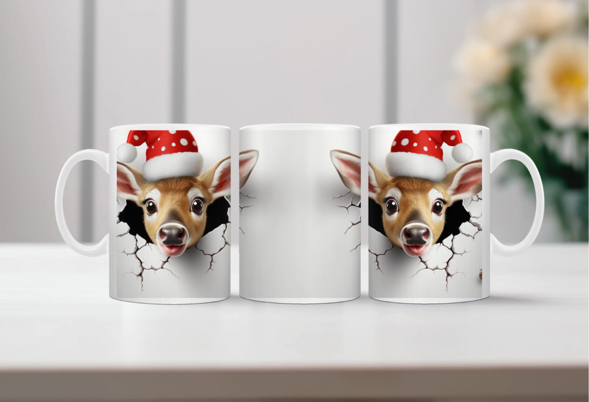 Koffiemok 3d kerstmok hert