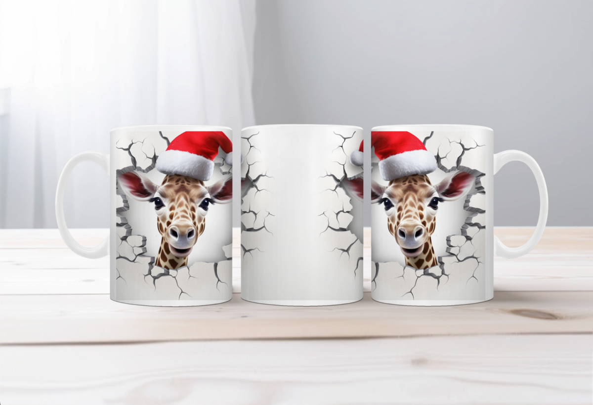 Koffiemok Kerst 3D Giraf