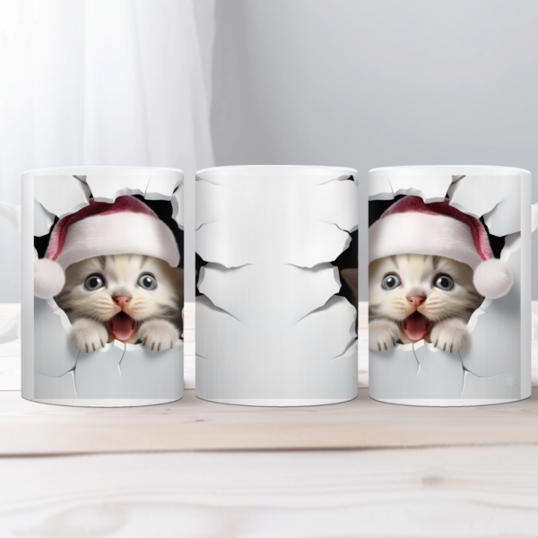Koffiemok Kerst 3D Jong Poesje