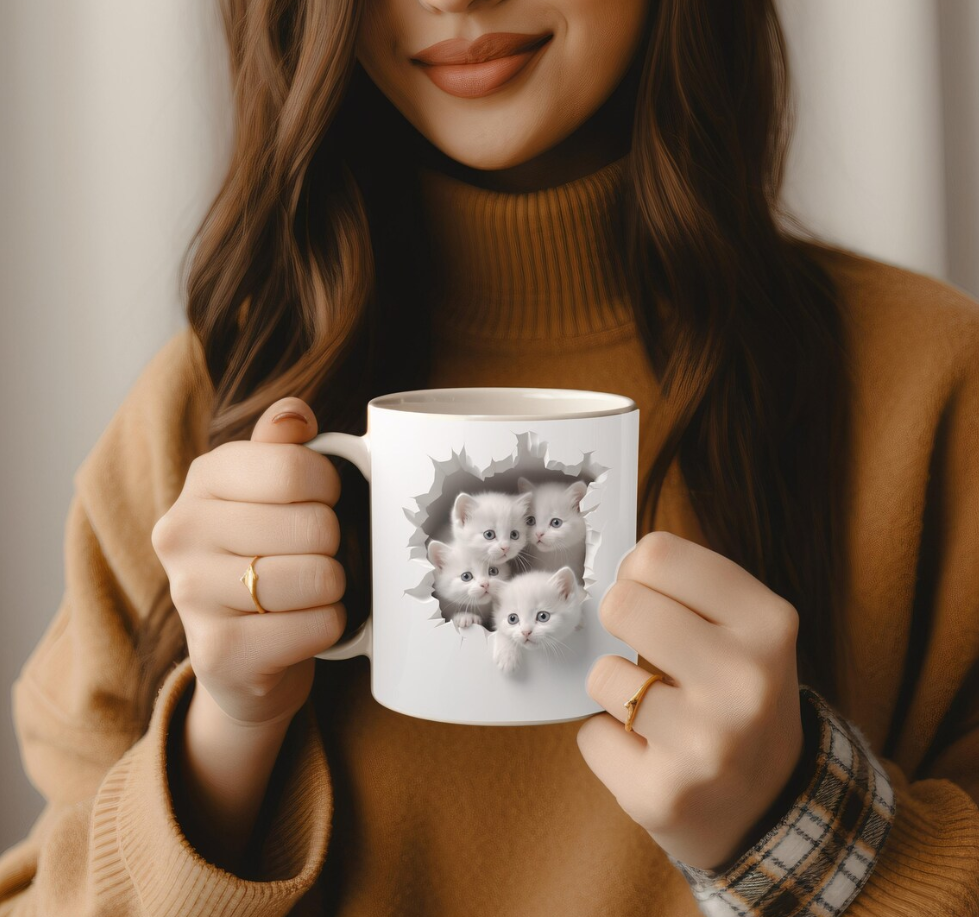 Koffiemok 3d Jonge Poesjes