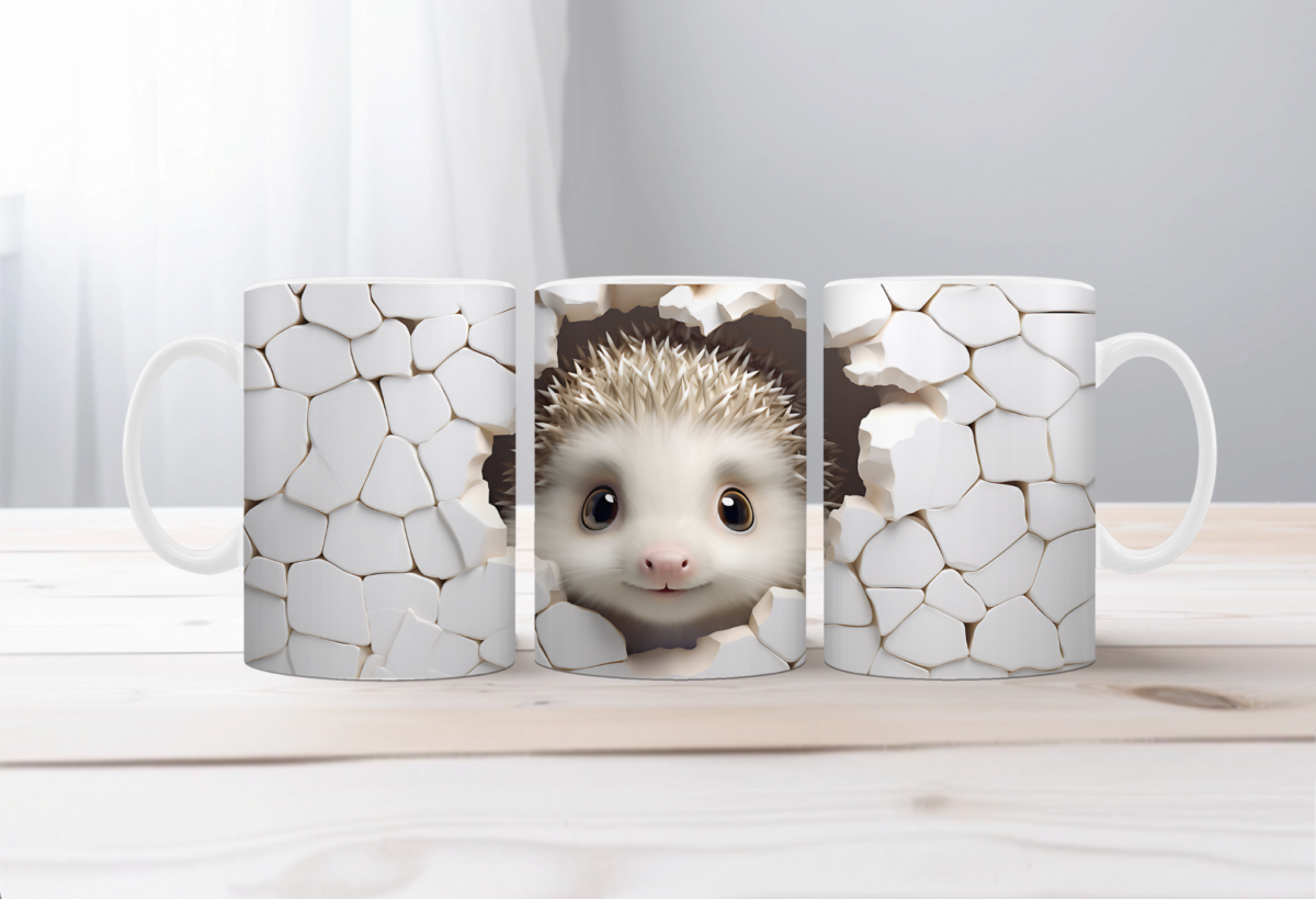 Koffiemok 3d Egeltje funny