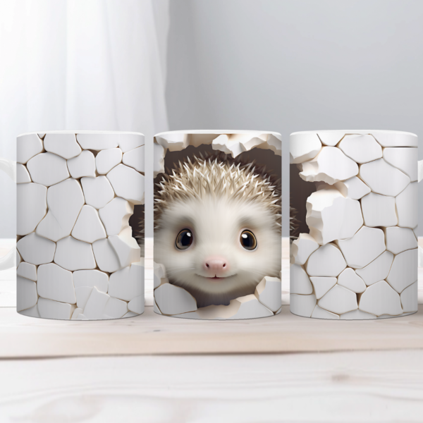 Koffiemok 3d Egeltje funny