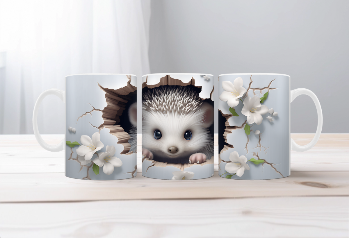 Koffiemok 3d Egeltje funny 2