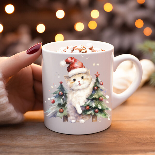 Koffiemok Kerstcadeau mok/beker met poes 09