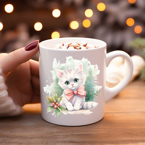 Koffiemok Kerstcadeau mok/beker met poes 12
