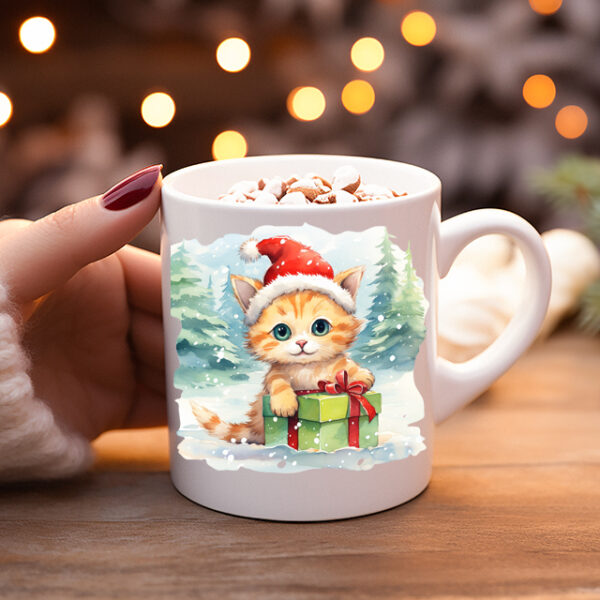 Koffiemok Kerstcadeau mok/beker met poes 16