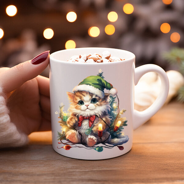 Koffiemok Kerstcadeau mok/beker met poes 18
