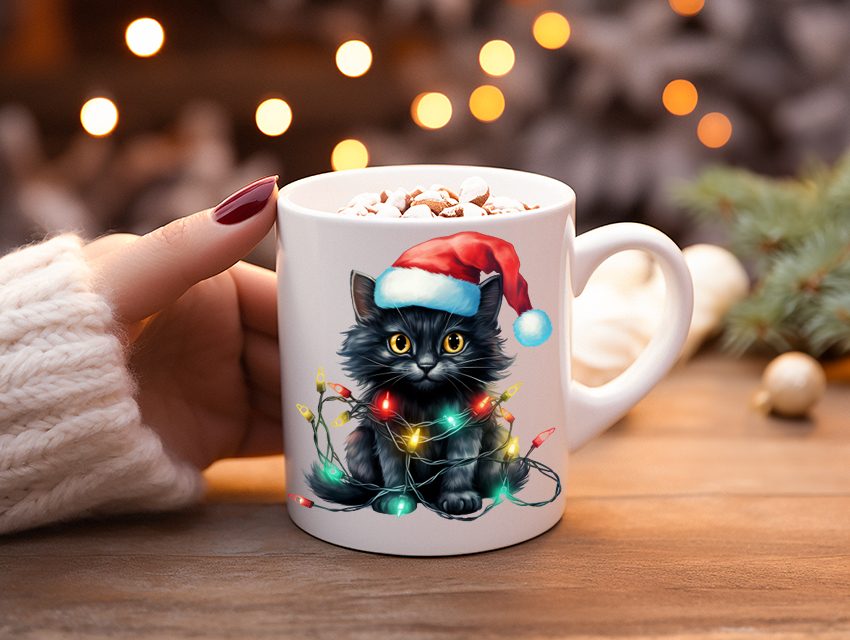 Koffiemok Kerstcadeau mok/beker met poes 19