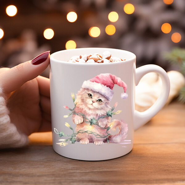 Koffiemok Kerstcadeau mok/beker met poes 23