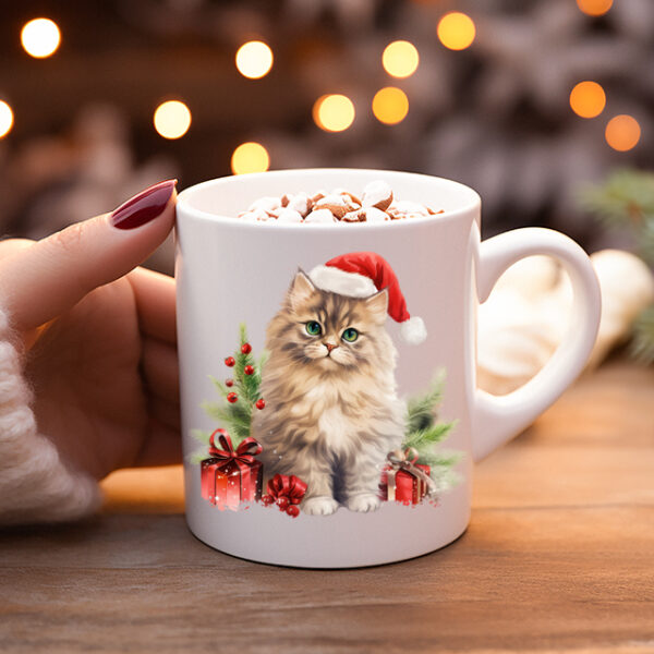 Koffiemok Kerstcadeau mok/beker met poes 24