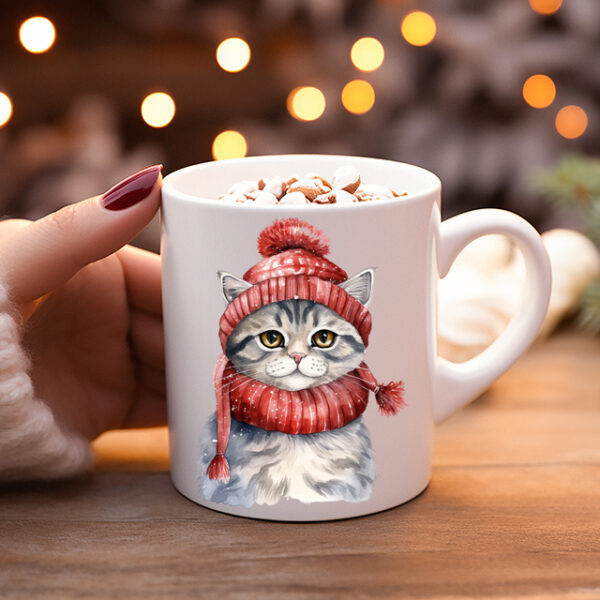 Koffiemok Kerstcadeau mok/beker met poes 25