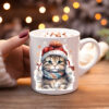 Koffiemok Kerstcadeau mok/beker met poes 26