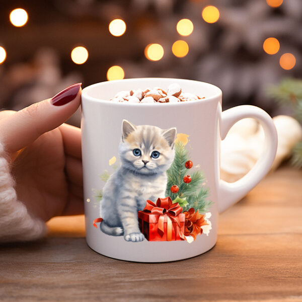 Koffiemok Kerstcadeau mok/beker met poes 27