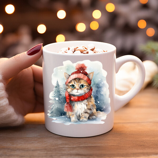 Koffiemok Kerstcadeau mok/beker met poes 28