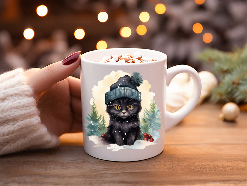 Koffiemok Kerstcadeau mok/beker met poes 29
