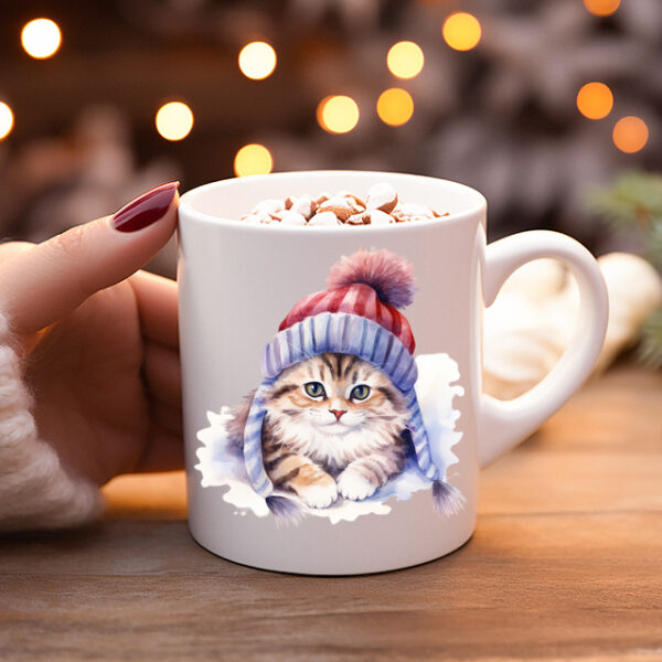 Koffiemok Kerstcadeau mok/beker met poes 03