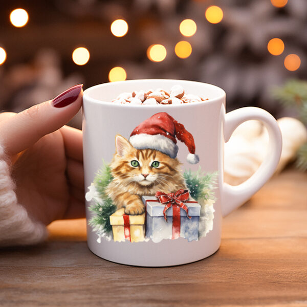 Koffiemok Kerstcadeau mok/beker met poes 04