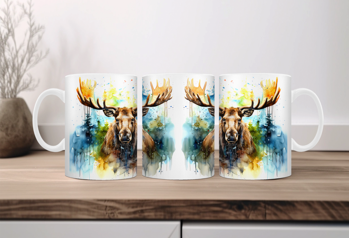 Aquarel Koffiemok Eland 1