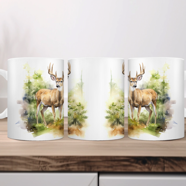 Aquarel Koffiemok Hert 1