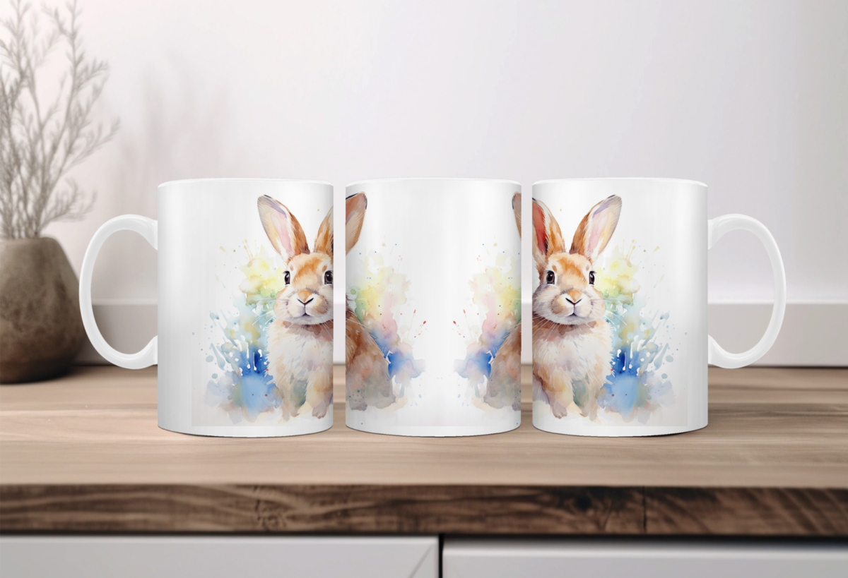 Aquarel Koffiemok Konijn 1