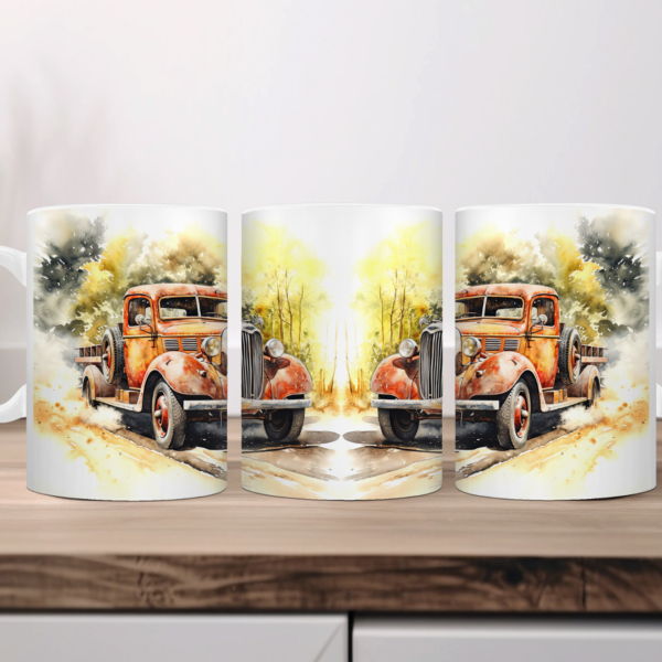 Aquarel Koffiemok Retro Truck 1