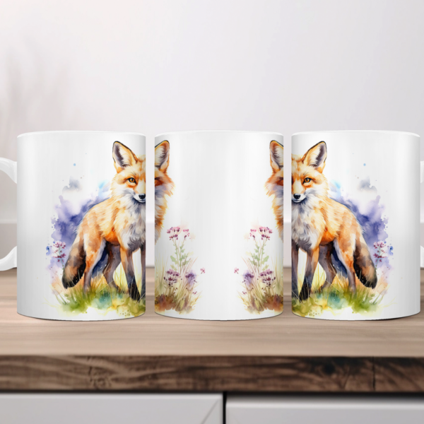 Aquarel Koffiemok Vos 1