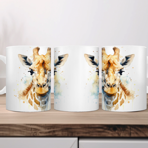 Aquarel Koffiemok Giraf 1