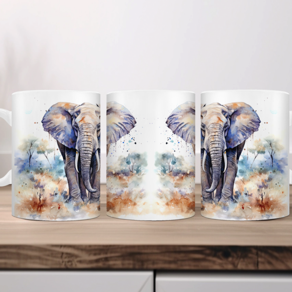 Aquarel Koffiemok Olifant 1