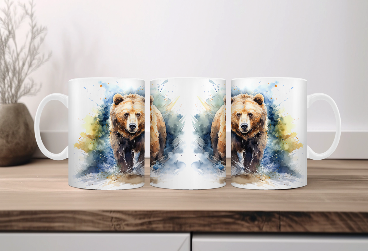 Aquarel Koffiemok Beer 1