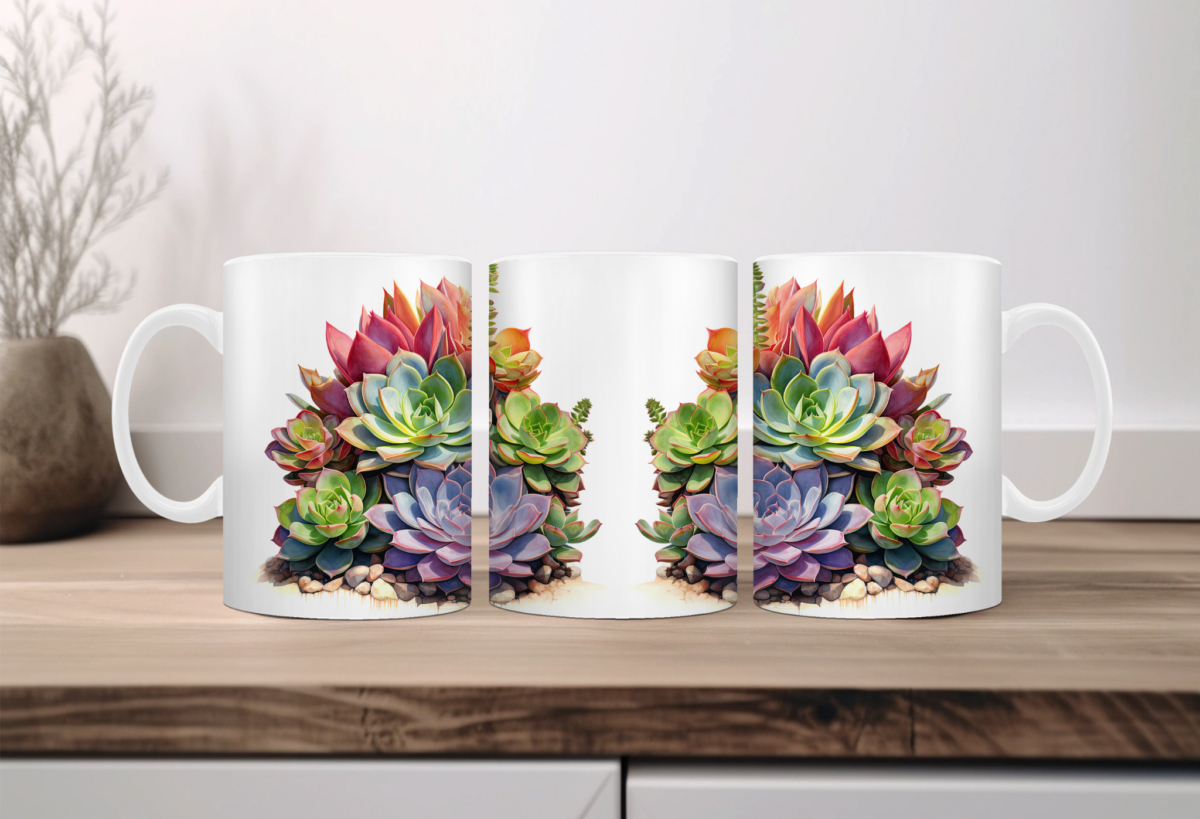 Aquarel Koffiemok Cactus 1