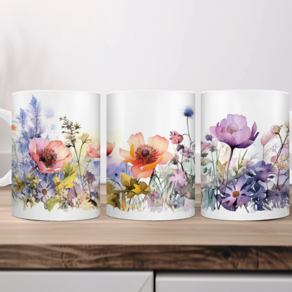 Aquarel wilde bloemen Koffiemok 10