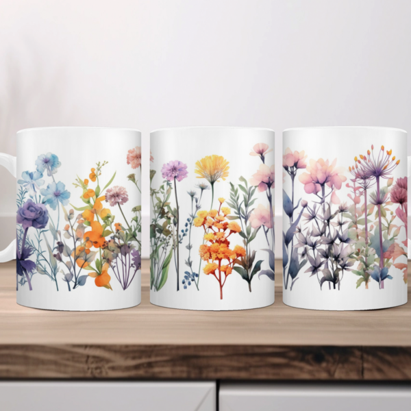 Aquarel wilde bloemen Koffiemok 11