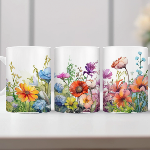 Aquarel wilde bloemen Koffiemok 12