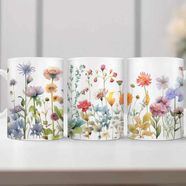 Aquarel wilde bloemen Koffiemok 13