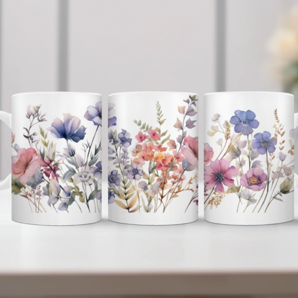 Aquarel wilde bloemen Koffiemok 14