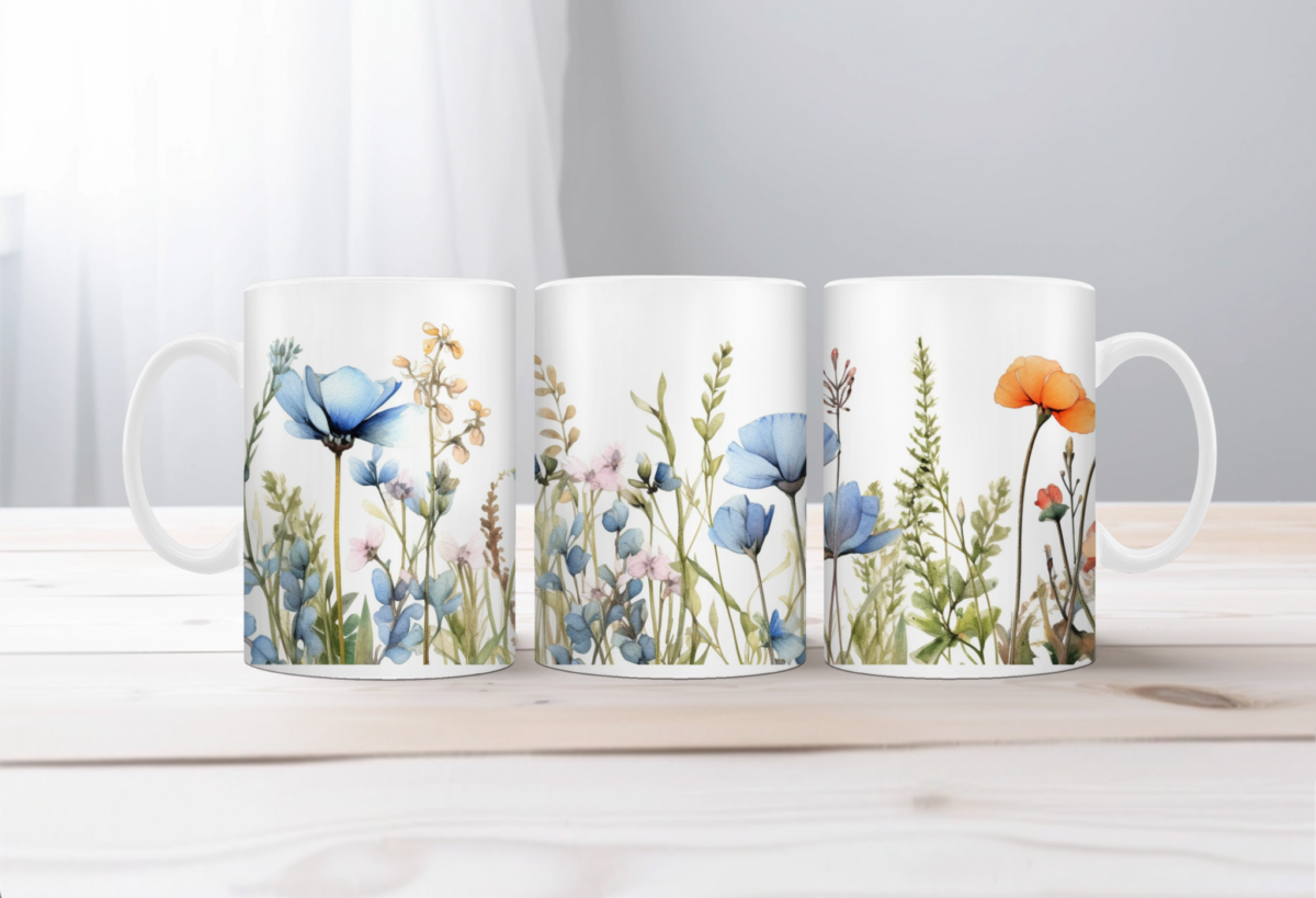 Aquarel wilde bloemen Koffiemok 15