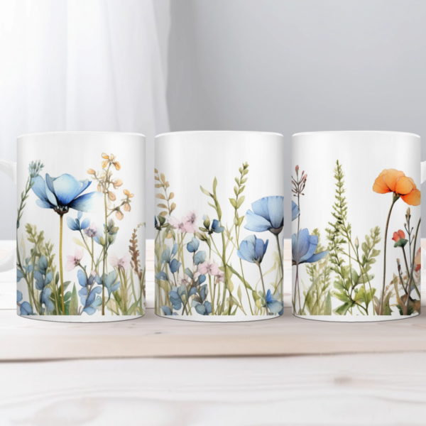 Aquarel wilde bloemen Koffiemok 15