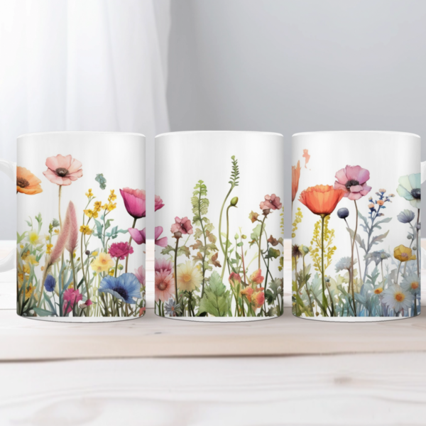 Aquarel wilde bloemen Koffiemok 16