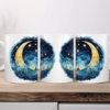 Aquarel Koffiemok Maan met sterren 2