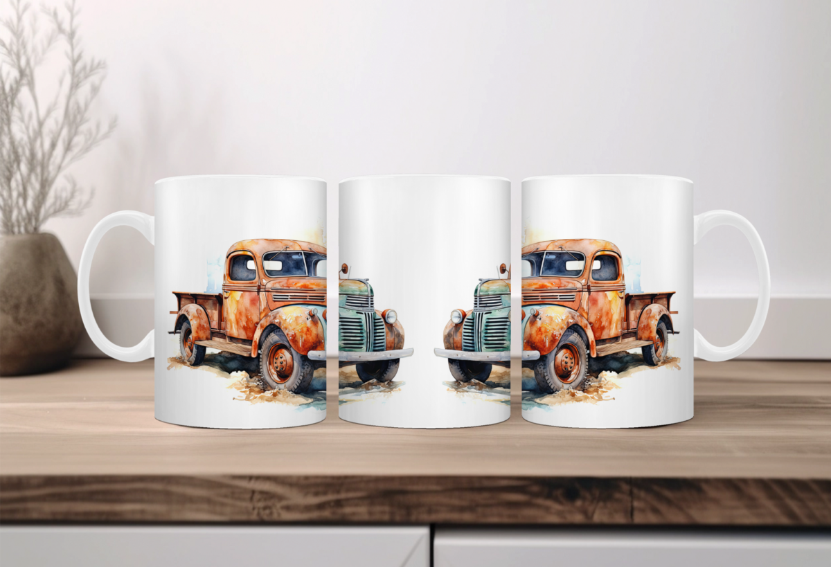 Aquarel Koffiemok Retro Truck 2