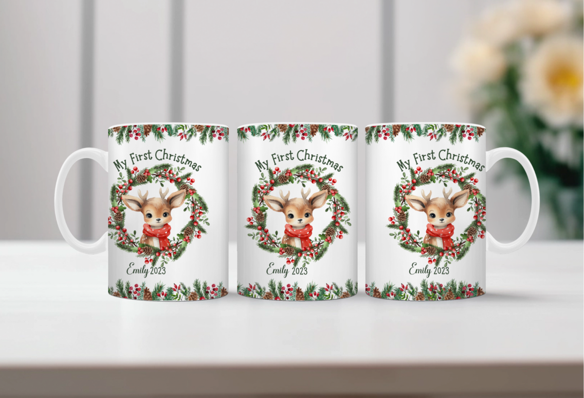 Koffiemok My first Christmas Beertje gepersonaliseerd