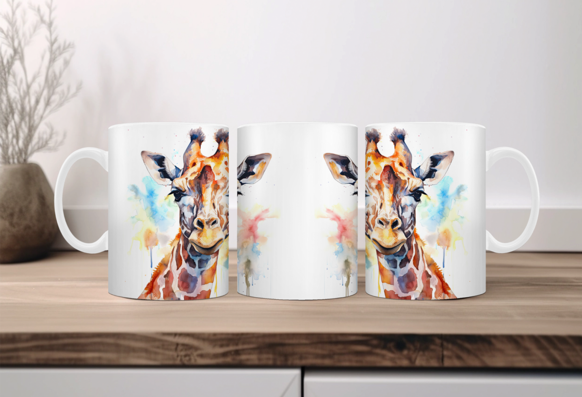 Aquarel Koffiemok Giraf 2