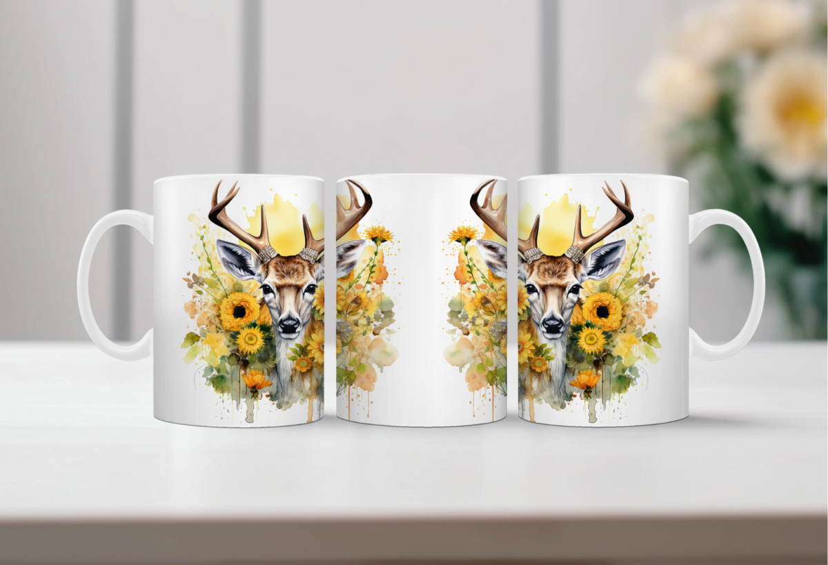 Aquarel Koffiemok Hert 3